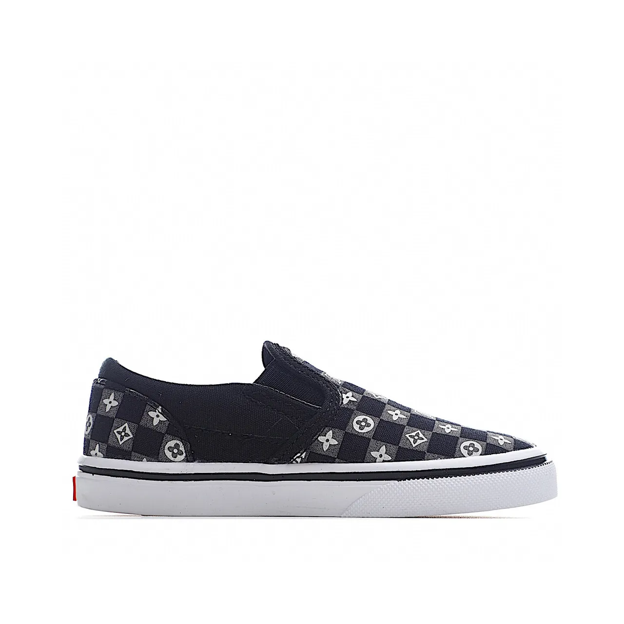 Vans Slip-On Navy Checkerboard Daisy Patchwork Canvas Shoes 14