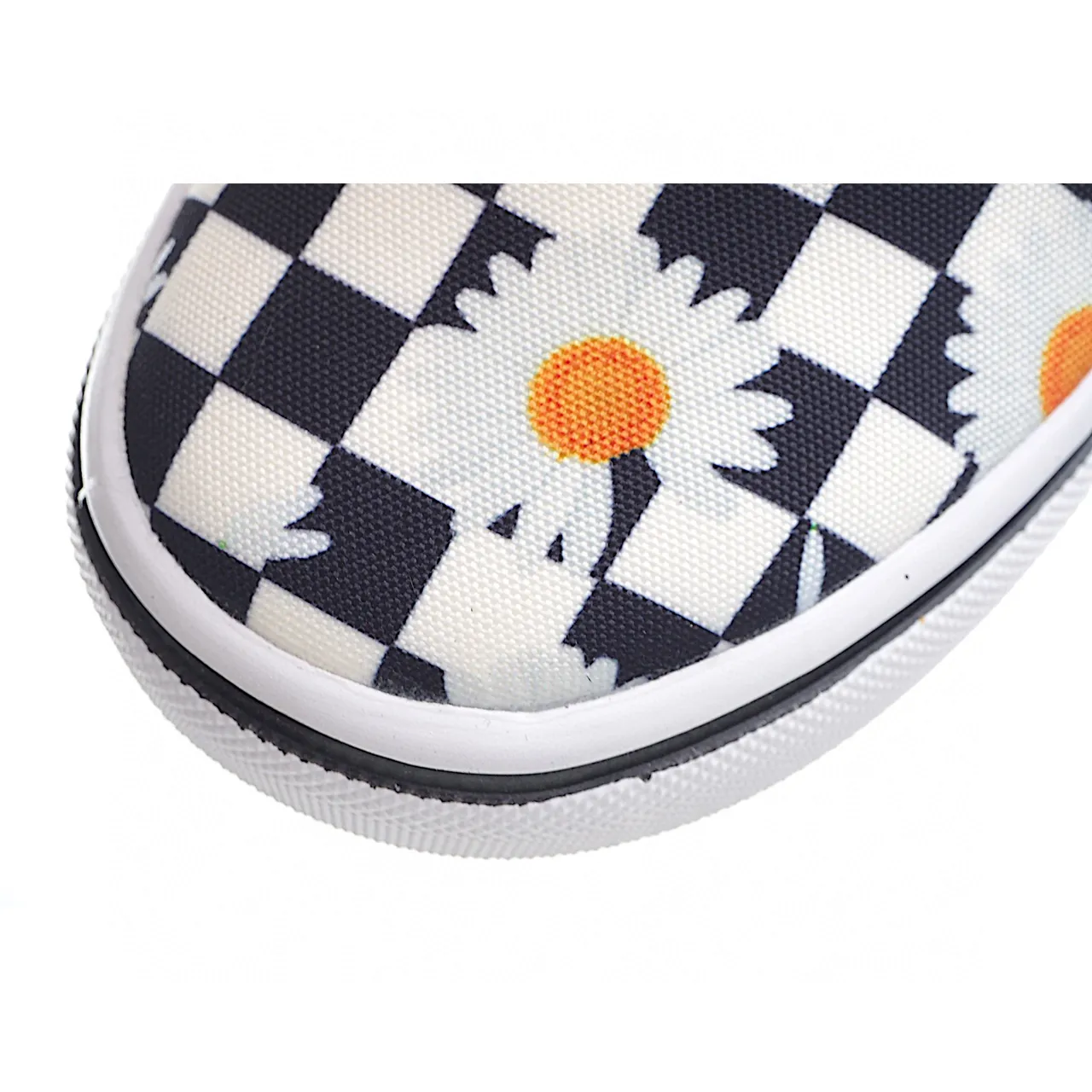 Vans Slip-On Navy Checkerboard Daisy Patchwork Canvas Shoes 16