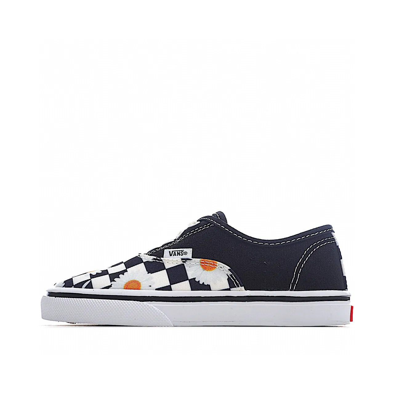 Vans Slip-On Navy Checkerboard Daisy Patchwork Canvas Shoes 22