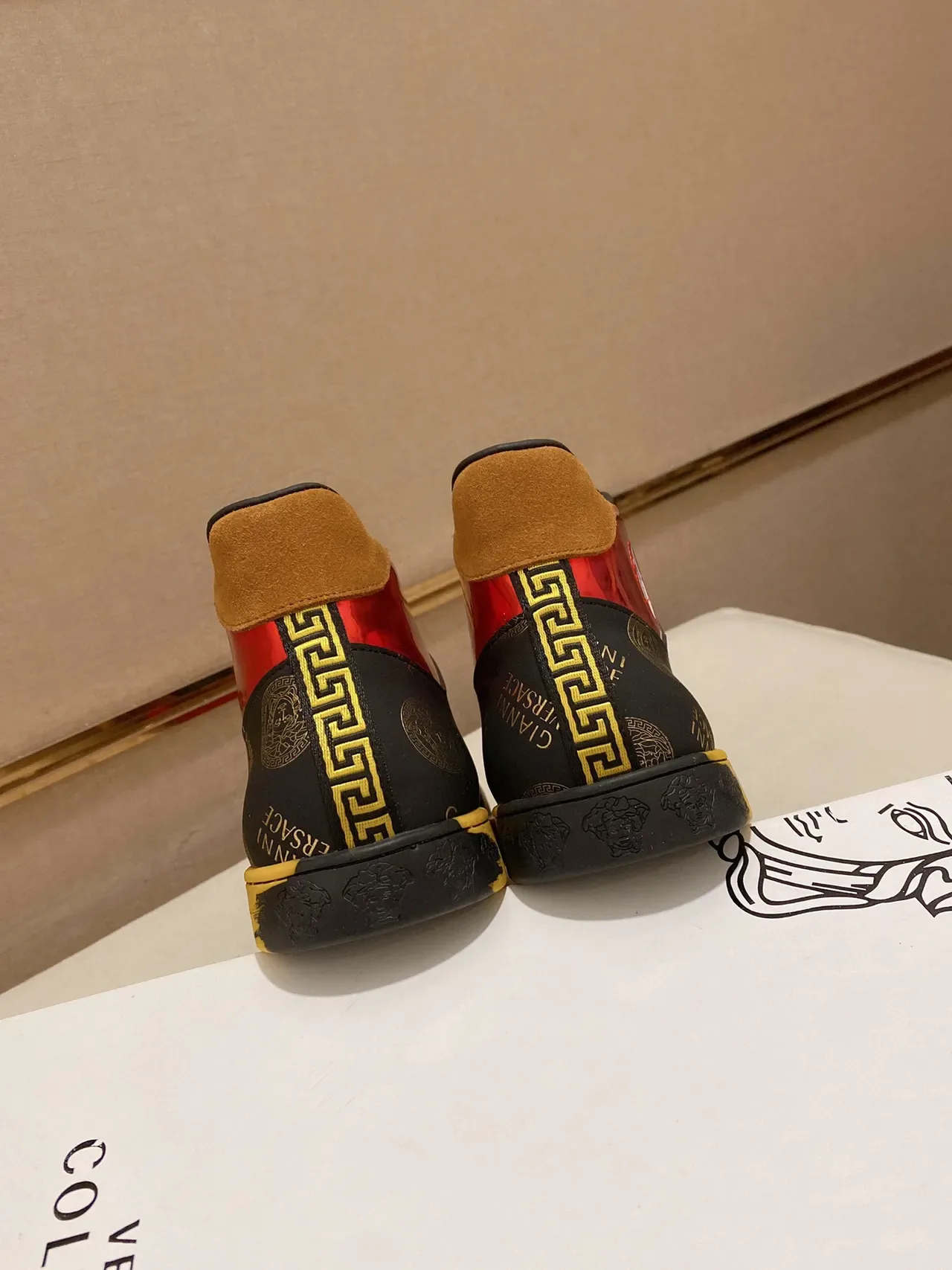 Versace Black Multicolor High-Top Medusa Motif Lifestyle Sneakers 3