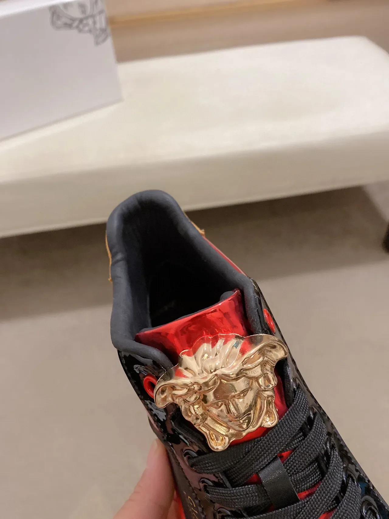 Versace Black Multicolor High-Top Medusa Motif Lifestyle Sneakers 5