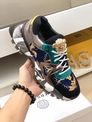 Versace Chain Reaction Baroque Print Lion Head Chunky Sneakers 6