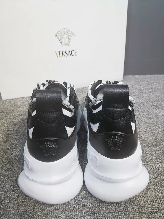 Versace Chain Reaction White Gold semelle sculptée maille et construction de superposition synthétique baskets épaisses 2