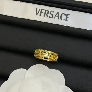 Versace Greca Odissea Anillo Cristal Encrustado Dorado