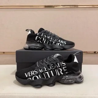Versace Jeans Couture काली बुनकर जीवनशैली स्नीकर