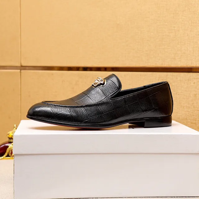 Versace Medusa Loafer 黑色鳄鱼压花皮乐福鞋 6