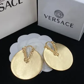 Versace Odissea 金色大圆盘磨面耳环
