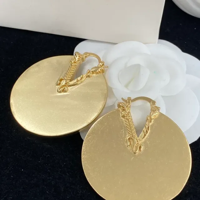 Versace Odissea Boucles d'Oreilles Grandes Disques Or Finition Mate 3