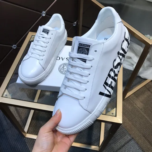 Versace Odissea White Black Leather Bold Side Logo Lifestyle Sneakers 3