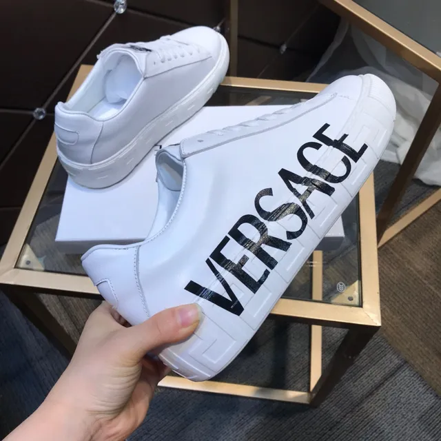 Versace Odissea White Black Leather Bold Side Logo Lifestyle Sneakers 4
