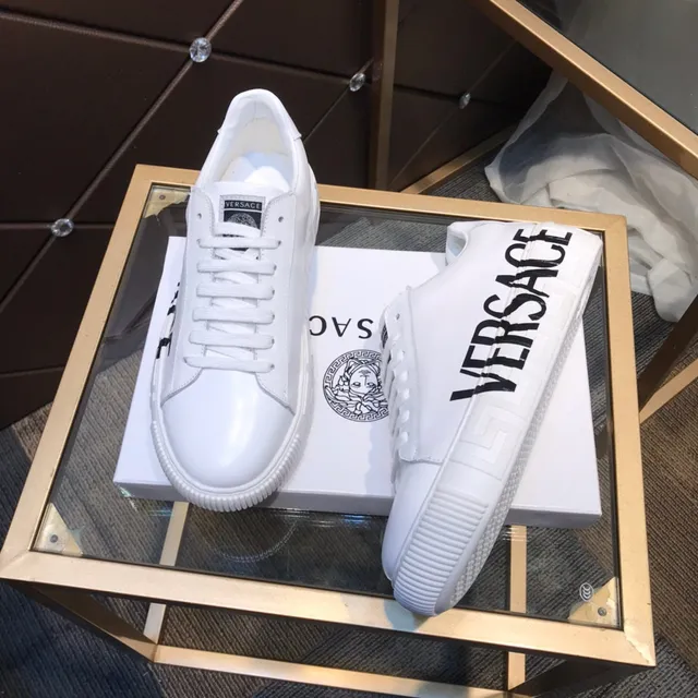 Versace Odissea White Black Leather Bold Side Logo Lifestyle Sneakers 6