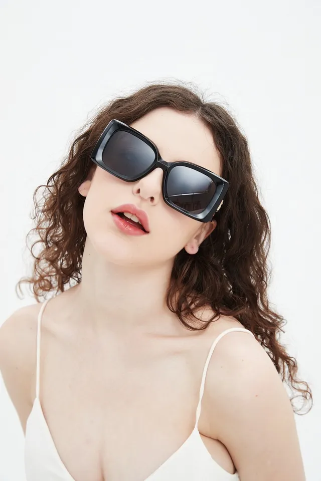 Versace Oversized Square Cream Frame Gradient Brown-Pink Sunglasses 2