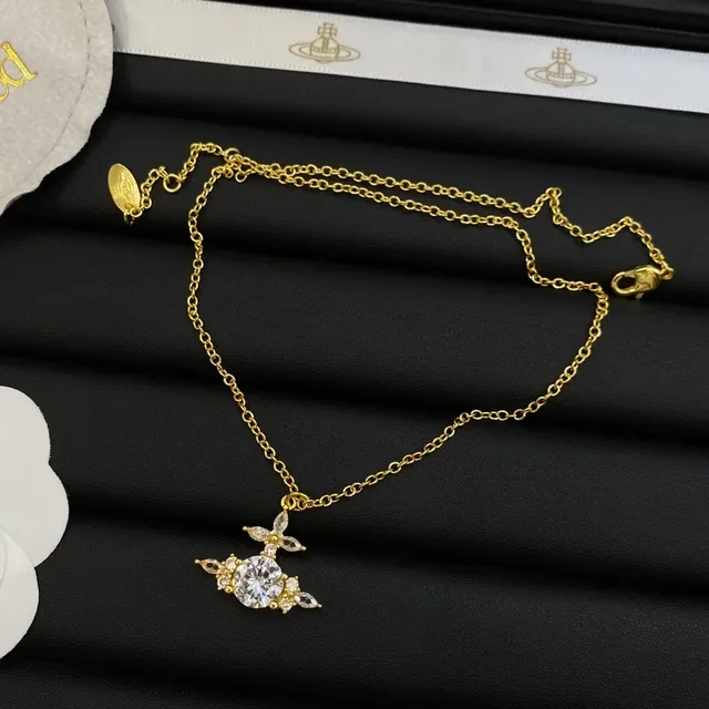 Vivienne Westwood Classic Orb Gold Transparent Chain Pendant Necklace 3