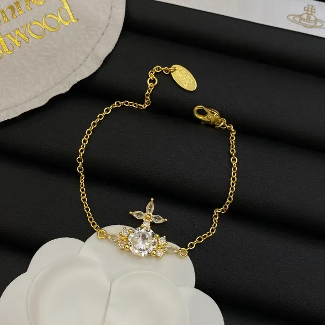 Vivienne Westwood Classic Orb Gold Transparent Chain Pendant Necklace 4