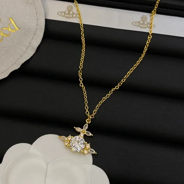 Vivienne Westwood Classic Orb Gold Transparent Chain Pendant Necklace 5