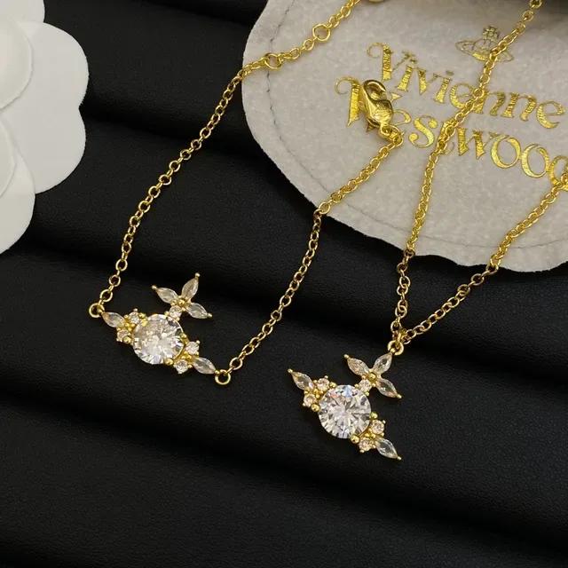 Vivienne Westwood Classic Orb Gold Transparent Chain Pendant Necklace 6