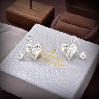 Vivienne Westwood Orb Heart Safety Pin Earrings