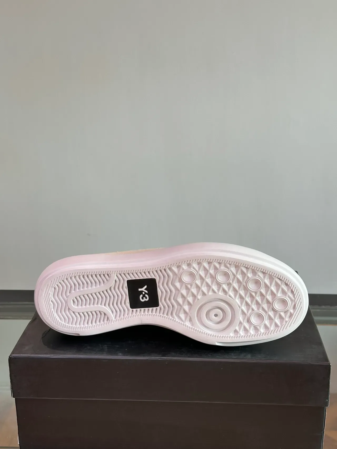 Y-3 Kaiwa Beige White Frayed-Edge Canvas Platform Sole Lifestyle Sneakers 3