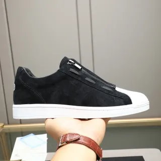 Y-3 Kaiwa Black White Zipper-Closure Suede Upper Lifestyle Sneakers