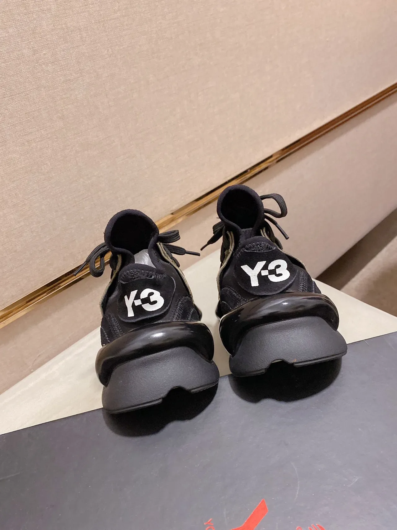 Yohji Yamamoto Y-3 Monochromatic Black Sculpted Lifestyle Sneaker 3