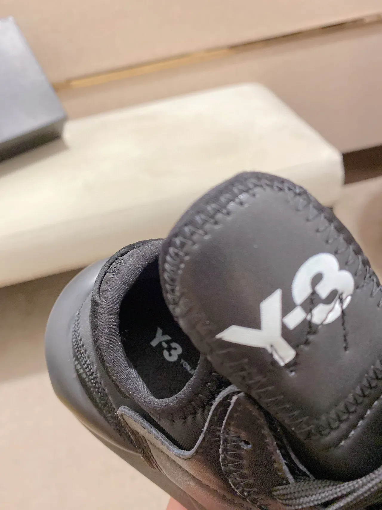 Yohji Yamamoto Y-3 Monochromatic Black Sculpted Lifestyle Sneaker 4
