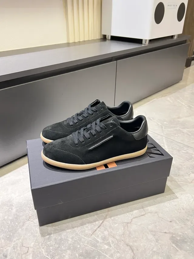 Zegna Black Beige Suede Upper Gum Rubber Sole Lifestyle Sneakers 4