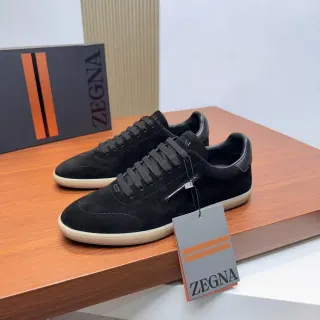 Zegna Black Suede Low-Top Lifestyle Sneakers