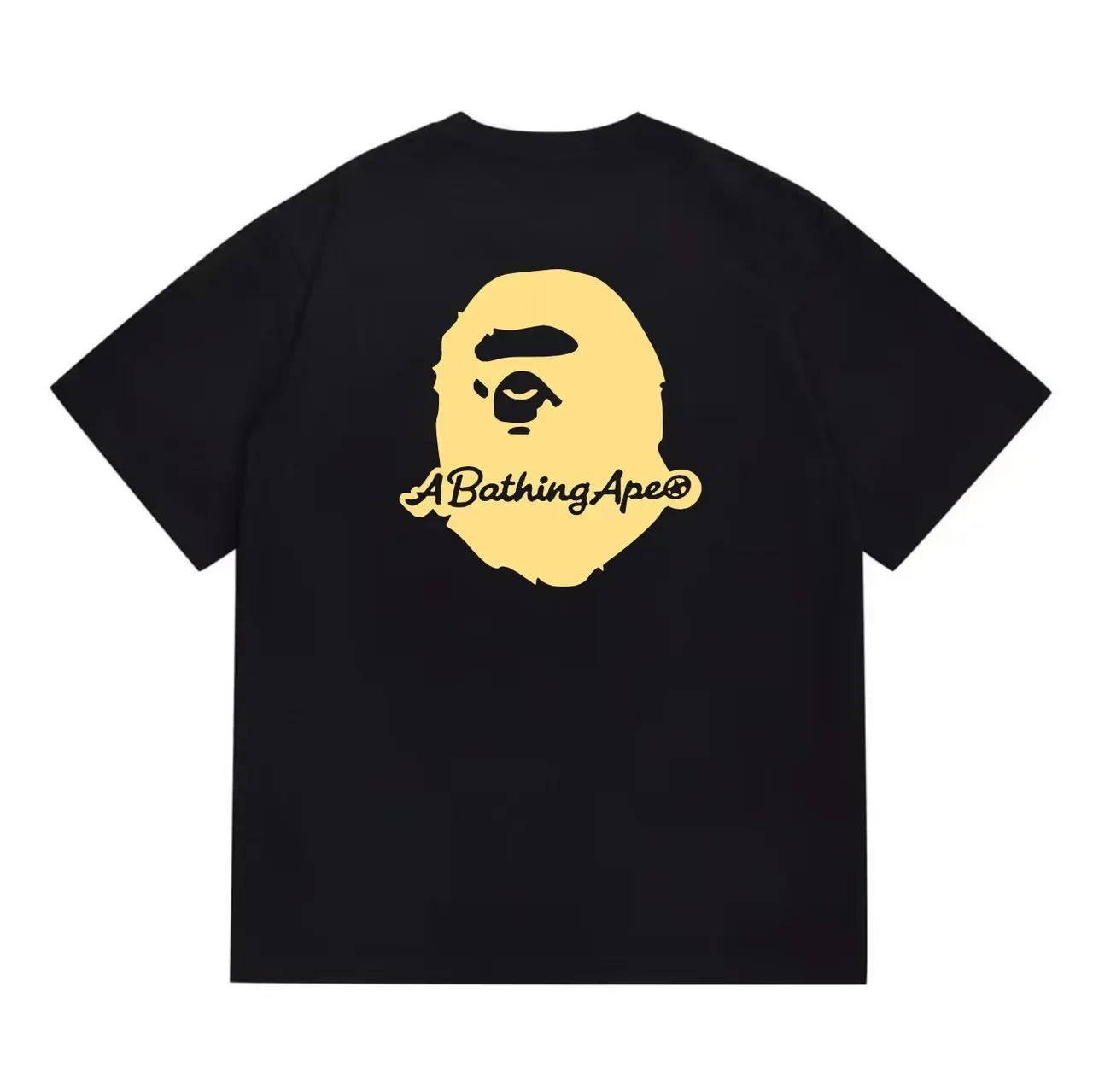 A Bathing Ape Arch Logo Black Yellow Blue T-Shirt 5
