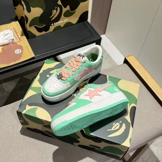 A Bathing Ape BAPE STA Mint Green Pink Star Lifestyle Sneakers