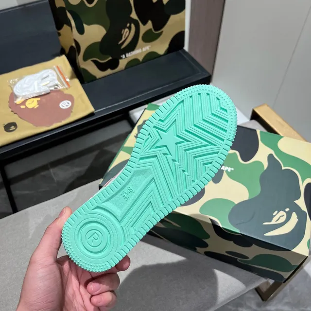 A Bathing Ape BAPE STA Mint Green Pink Star Lifestyle Sneakers 2