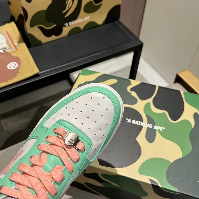 A Bathing Ape BAPE STA Mint Green Pink Star Lifestyle Sneakers 4