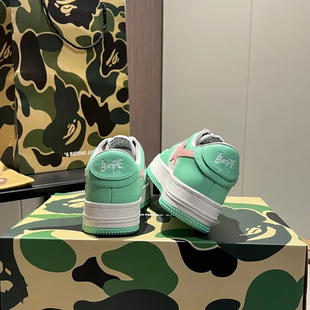 A Bathing Ape BAPE STA Mint Green Pink Star Lifestyle Sneakers 7
