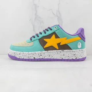 A Bathing Ape BAPE STA Turquoise Purple Brown Yellow Star Lifestyle Sneakers