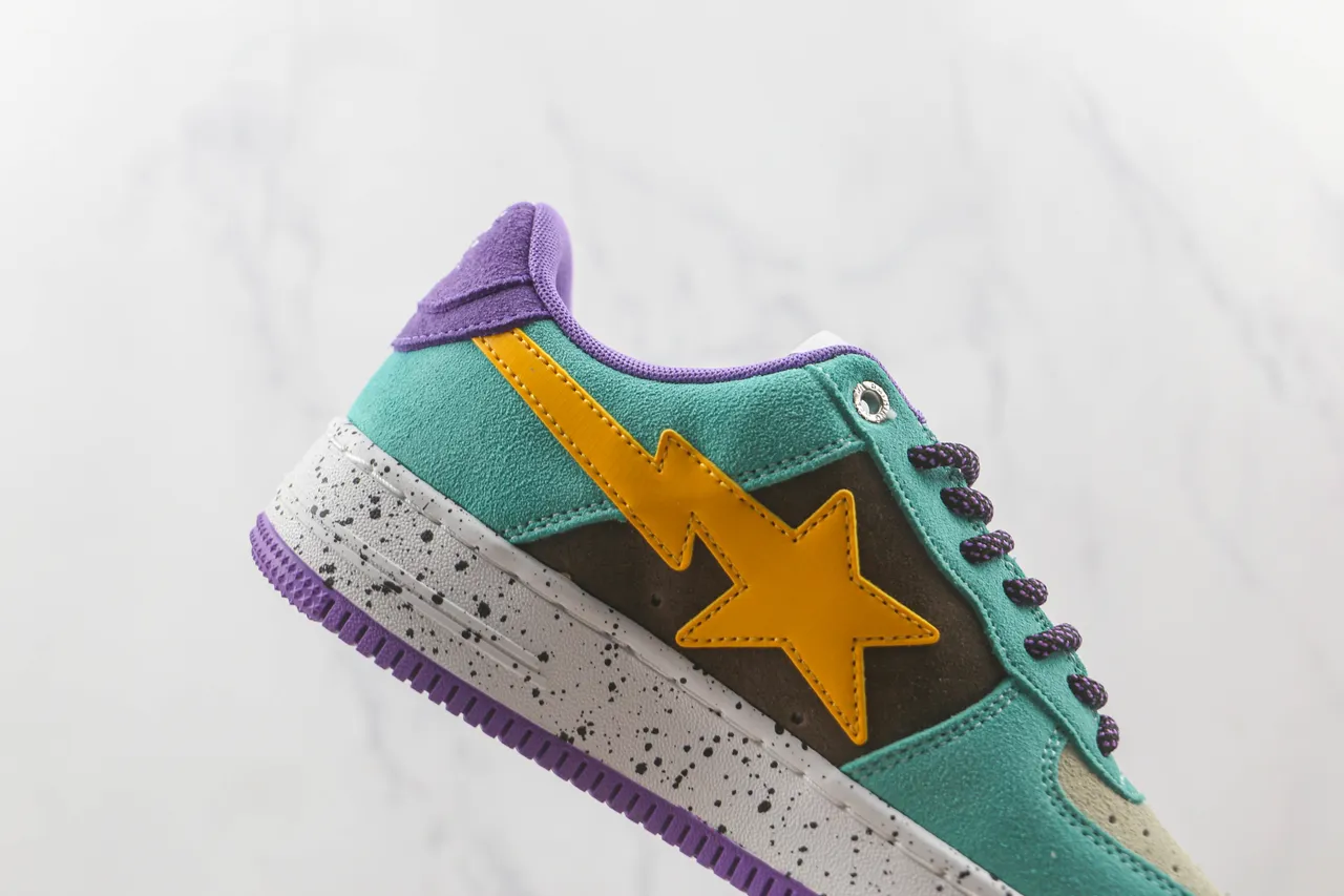 A Bathing Ape BAPE STA Turquoise Purple Brown Yellow Star Lifestyle Sneakers 5