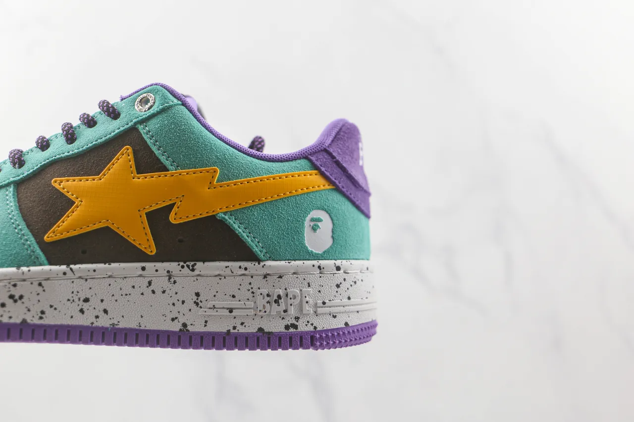 A Bathing Ape BAPE STA Turquoise Purple Brown Yellow Star Lifestyle Sneakers 7