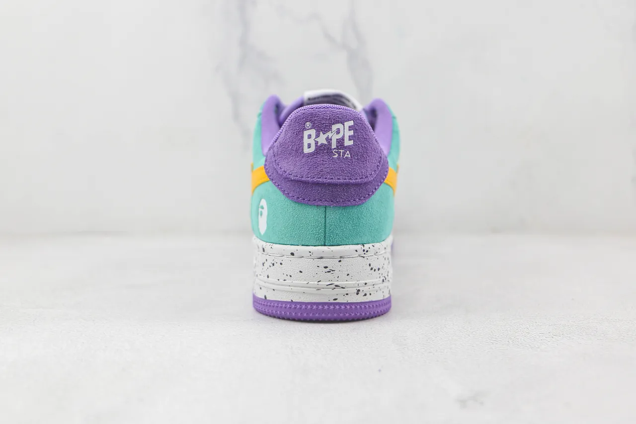 A Bathing Ape BAPE STA Turquoise Purple Brown Yellow Star Lifestyle Sneakers 9