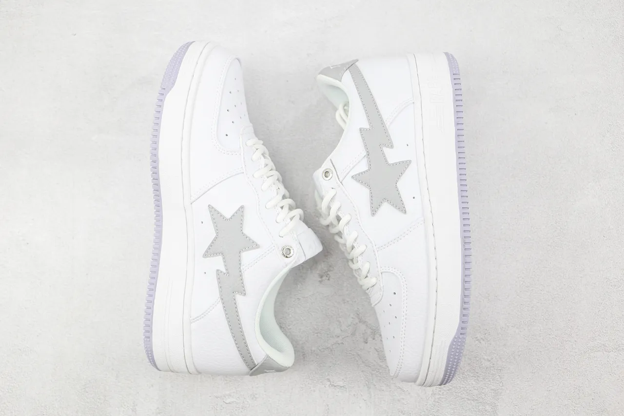 A Bathing Ape BAPE STA White and Gray Lifestyle Sneakers 2