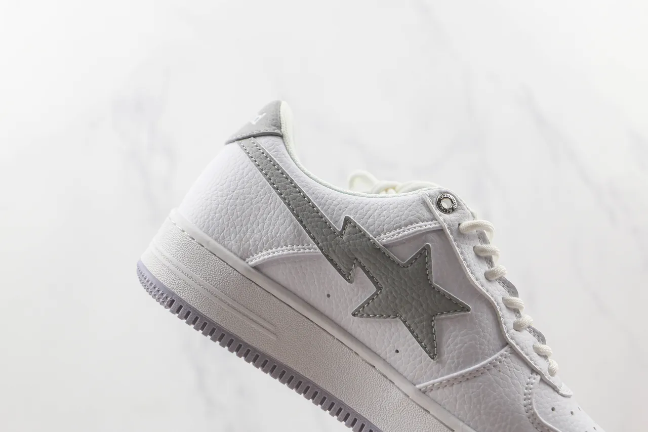 A Bathing Ape BAPE STA White and Gray Lifestyle Sneakers 5