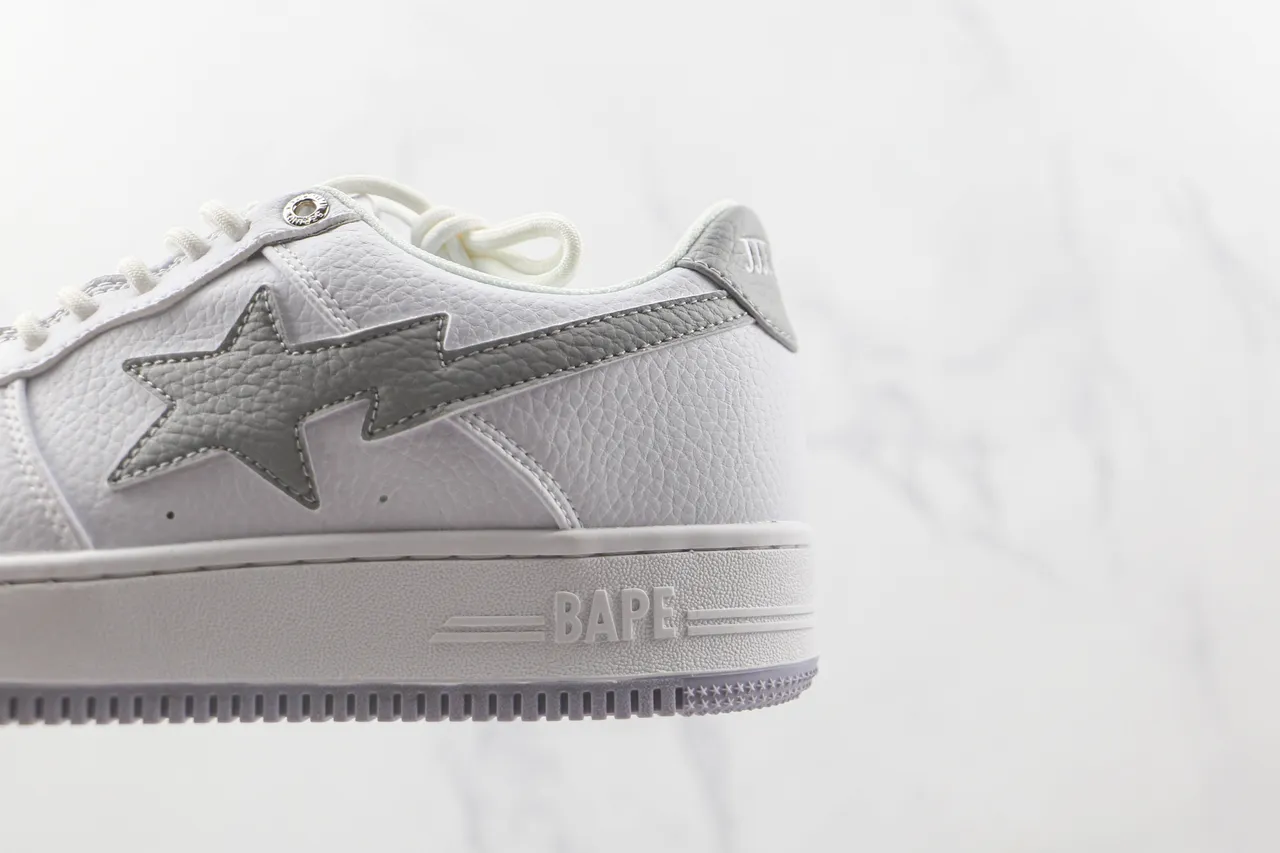 A Bathing Ape BAPE STA White and Gray Lifestyle Sneakers 7