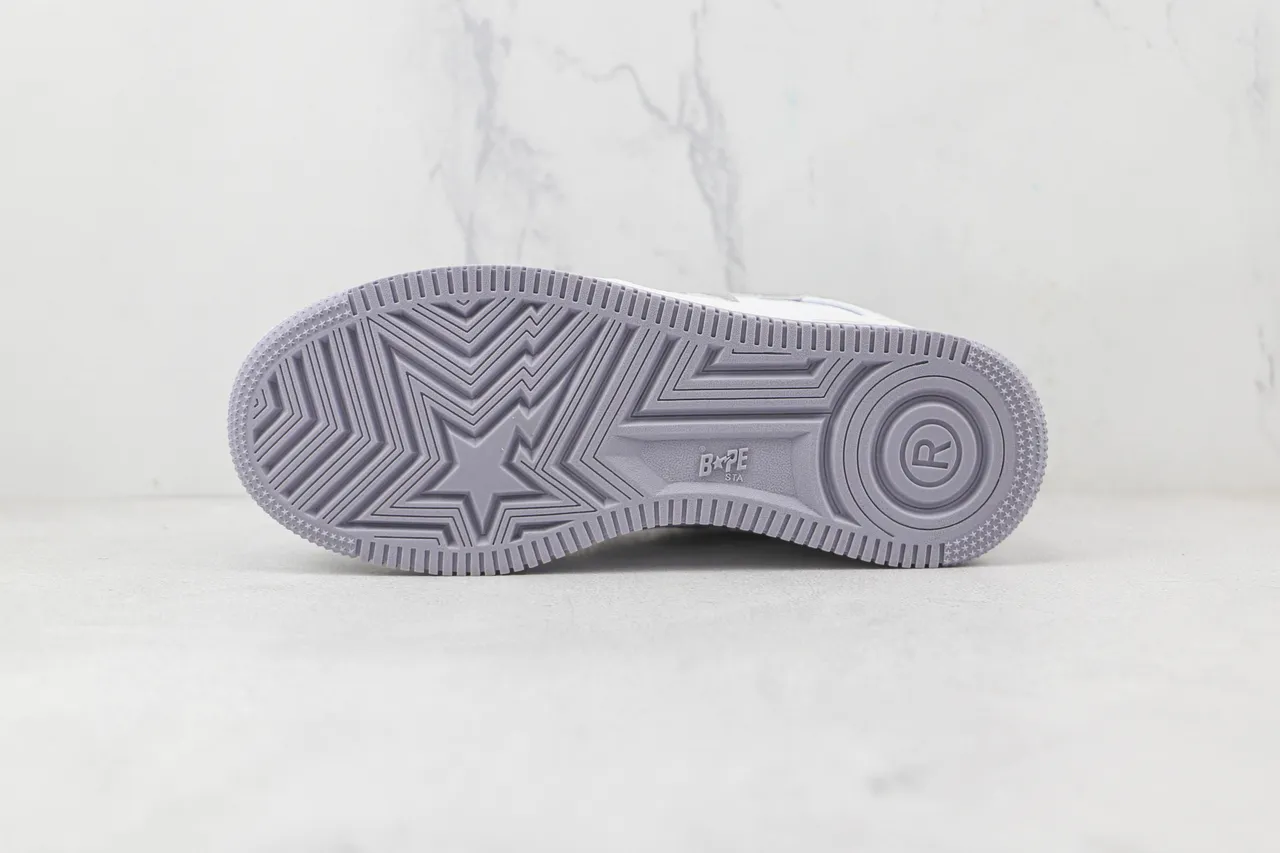 A Bathing Ape BAPE STA White and Gray Lifestyle Sneakers 8