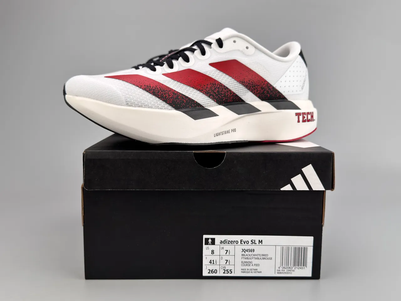 Adidas Adizero Evo.SL Tênis Running Branco Vermelho Preto 2