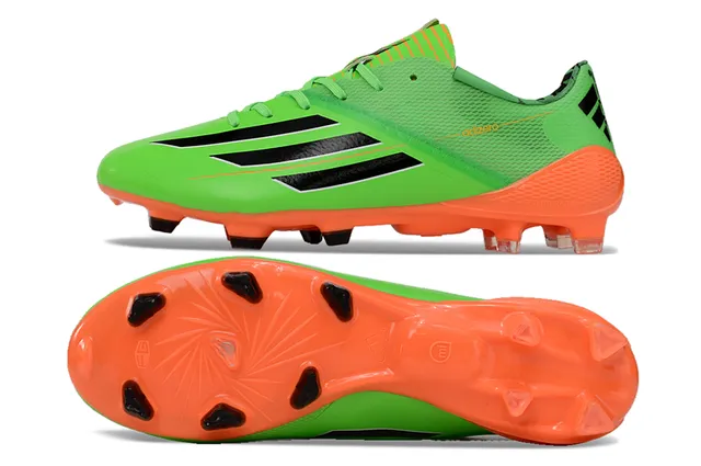 Adidas adizero সবুজ নারঙ্গি লো-কাট হালকা ফার্ম-গ্রাউন্ড ফুটবল জুতা 6