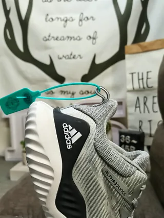 Adidas Alphabounce White Blue Knit Upper Sculpted Wave Midsole Lifestyle Sneakers 13