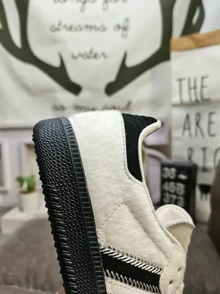 Adidas Beige Black Low-Top Suede-Terry Upper Lifestyle Sneakers 4