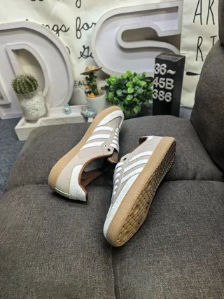Adidas Beige Brown Low-Top Suede-Leather Mix Lifestyle Sneakers 6