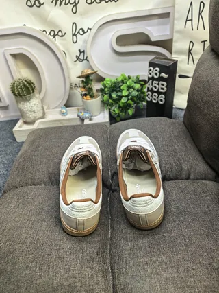 Adidas Beige Brown Low-Top Suede-Leather Mix Lifestyle Sneakers 8