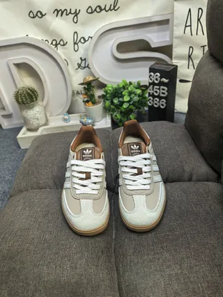 Adidas Beige Brown Low-Top Suede-Leather Mix Lifestyle Sneakers 10