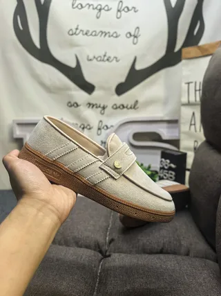 Adidas Beige Brown Suede Upper Strap Closure Loafer 5