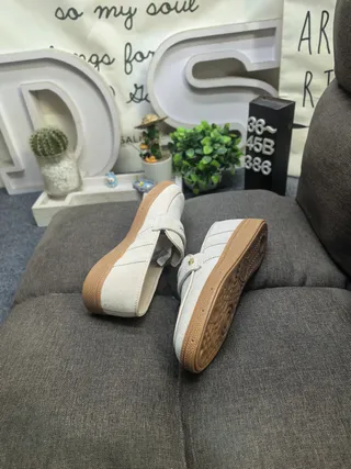 Adidas Beige Brown Suede Upper Strap Closure Loafer 6
