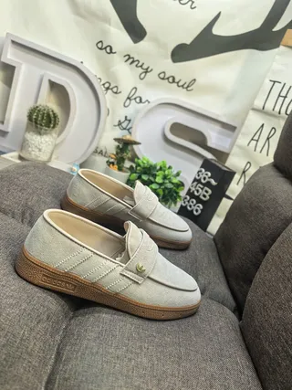 Adidas Beige Brown Suede Upper Strap Closure Loafer 9